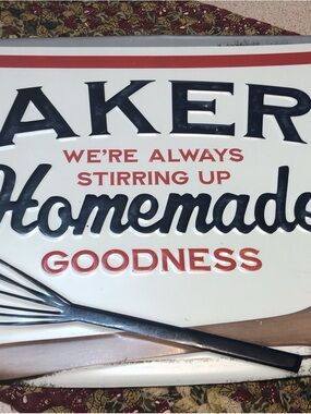 Open Road Brands Cream, Black and Red 'Homemade Goodness' Kitchen Wall Sign